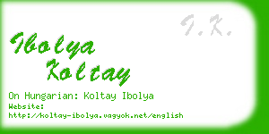 ibolya koltay business card